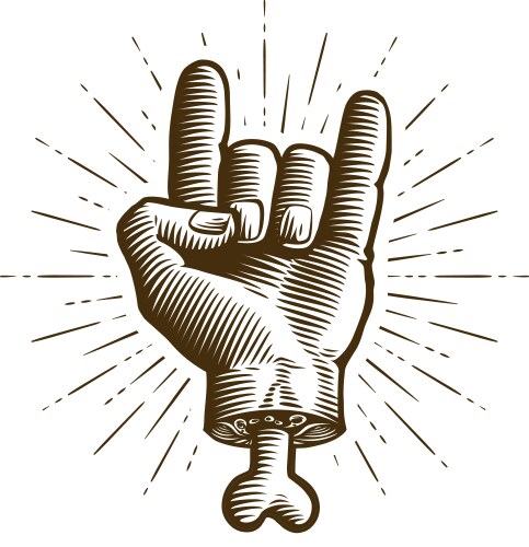 Zombie Hand Gesture Sketch Vector Image