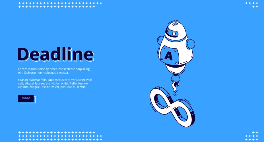 landing page deadline with chat bot vector image