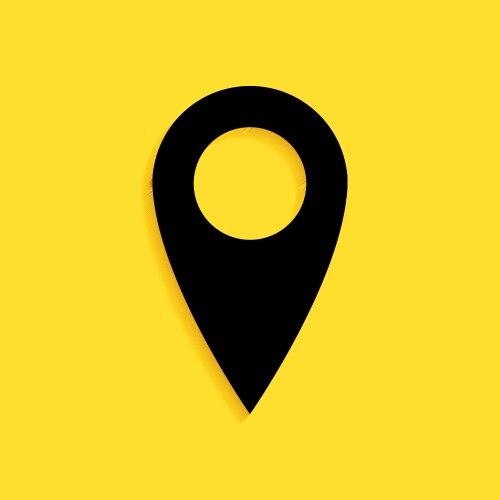 black location icon isolated on yellow background vector image