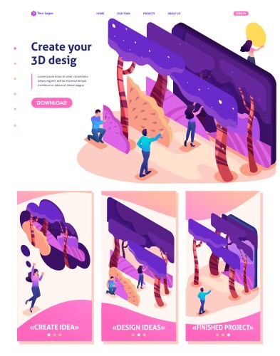 Isometric program for creating 3d vector image