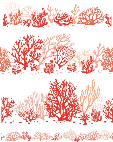 Seamless pattern with orange and blue corals Vector Image