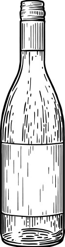 Wine bottle drawing engraving ink Vector Image