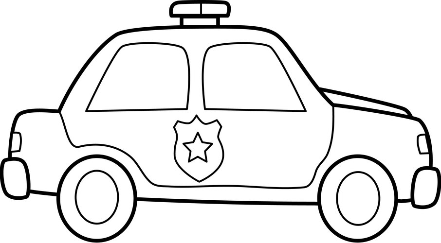Police Car Outline Vector Image