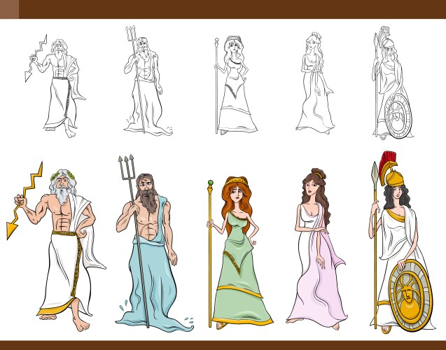 Greek gods cartoon vector image