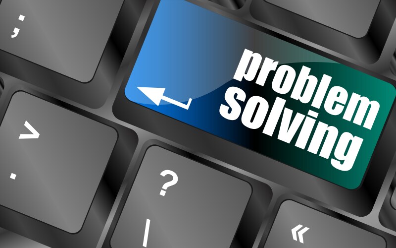 Problem solving button on computer keyboard key vektorbild
