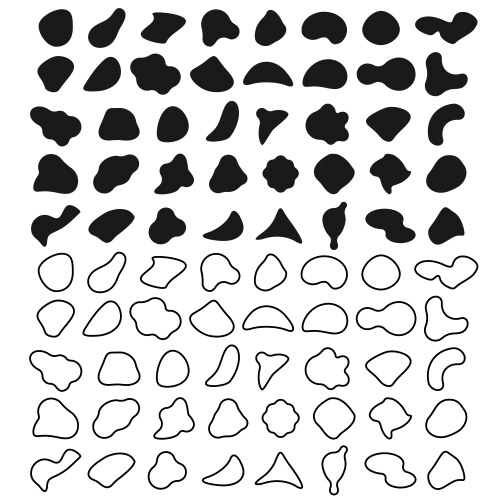 Set of liquid shapes icons abstract shape symbols vector image