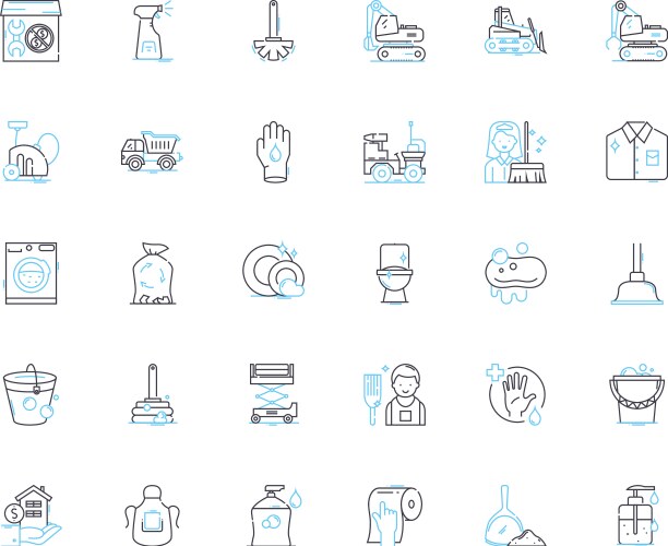 Tidying up linear icons set declutter organize vector image
