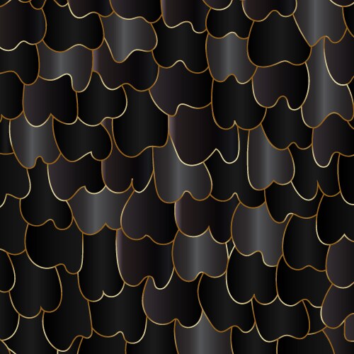Black dragon or fish scales seamless background Vector Image