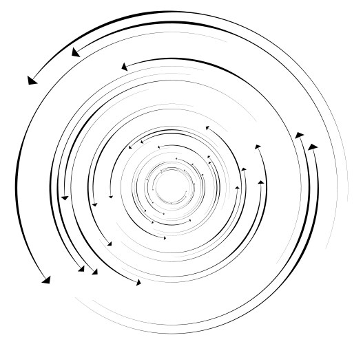 Concentric circular arrows random dynamic circle vector image
