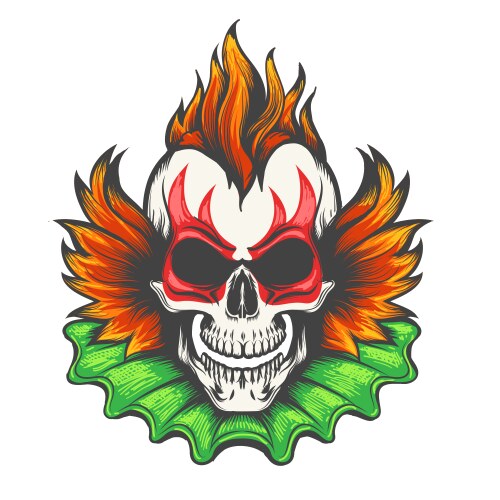 Evil Clown Skull Vector Image