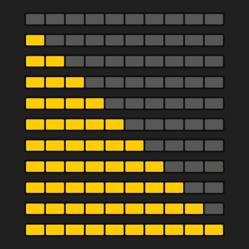 Orange progress bar element set upload indicator vektorbild