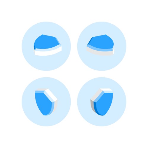 Security blue shield isometric vector image