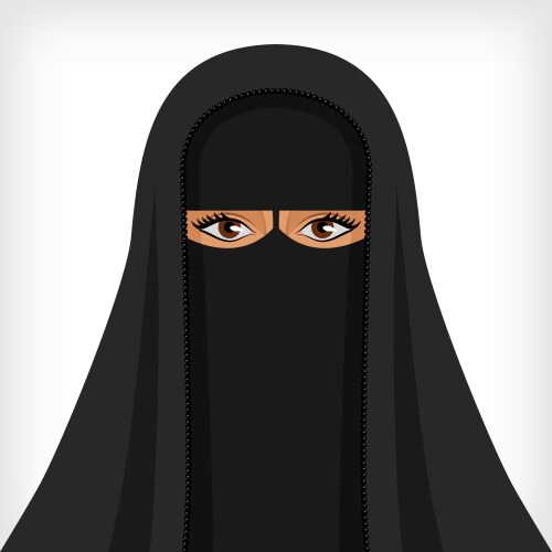 beautiful muslim woman in black niqab vector image