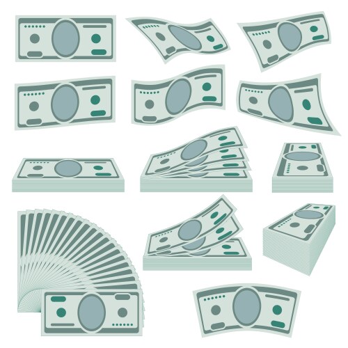 Money Stacks - US Dollar Currency Vector Image