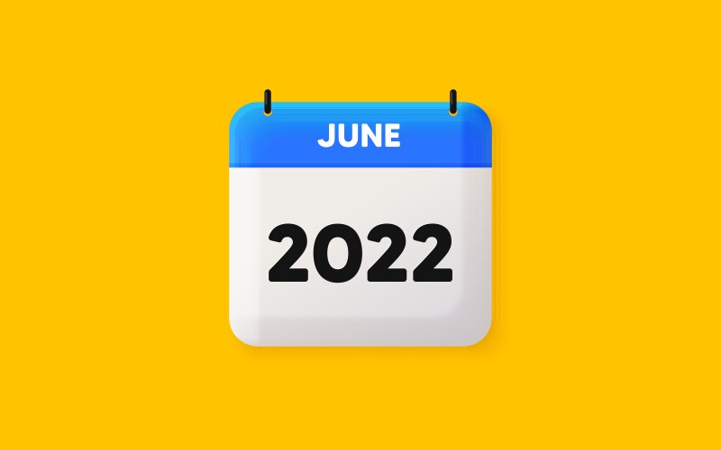 June month icon event schedule jun date calendar vector image