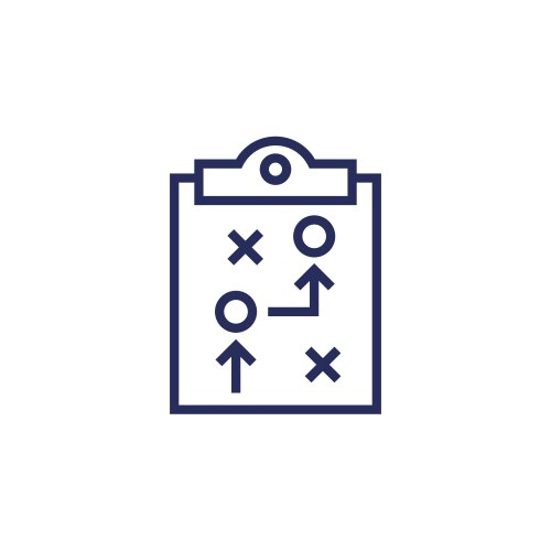 Playbook game plan line icon vector image