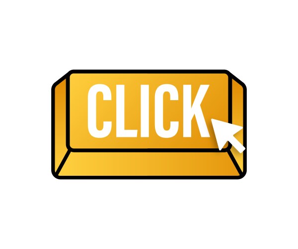 Click with cursor button internet icon pointer vector image