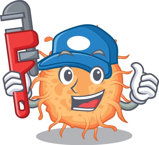 Bacteria endospore smart plumber cartoon Vector Image