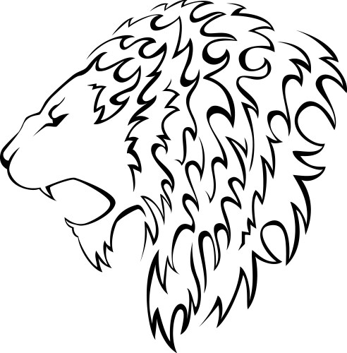 Lion head silhouette Vector Image