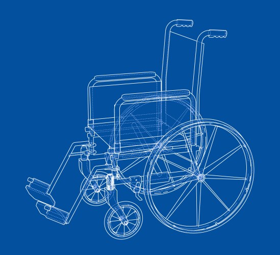 Wireframe Wheelchair Sketch Vector Image