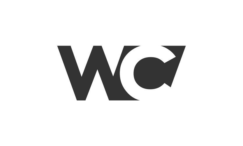 Wc creative geometric initial based modern vector image