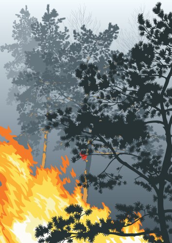 Forest Wildfire Landscape – Royalty-Free Vector | VectorStock