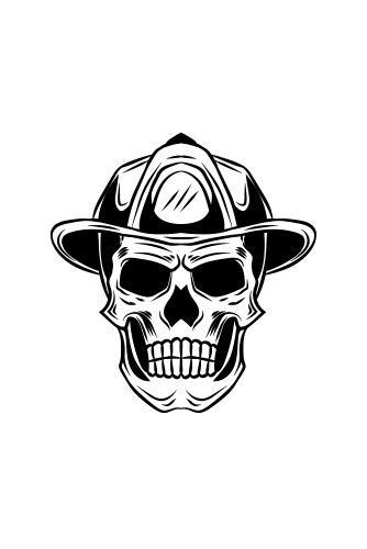 Fireman skull with crossed axes Royalty Free Vector Image