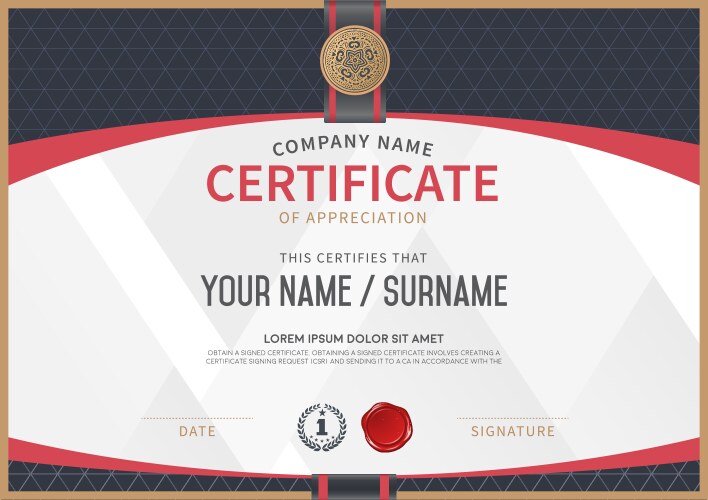 Luxury vertical modern certificate template – Free Vector | VectorStock