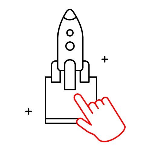 Startup commands and terminal interface icon vector image