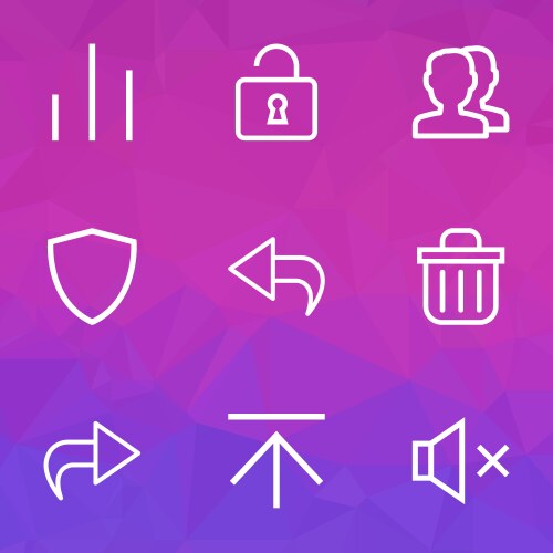 User icons line style set with open return vector image