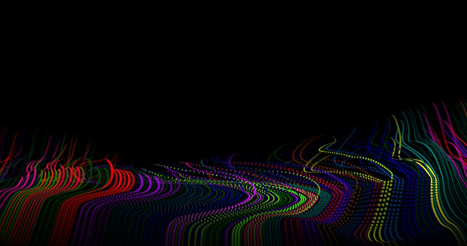 Wave pattern 3d glowing abstract digital Vector Image