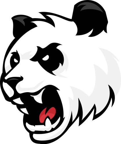 Furious Panda Head Logo Vector Image