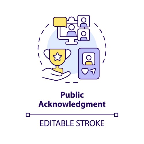 Public acknowledgement multi color concept icon vector image