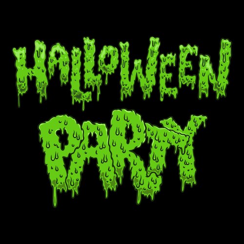 halloween party lettering phrase in slime style vector image