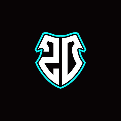 Z o initial logo design with a shield shape vector image