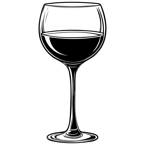 Wine glass hand drawn line transpiderarent Vector Image