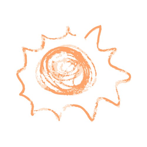 Child's Colorful Drawing - Sun Vector Image