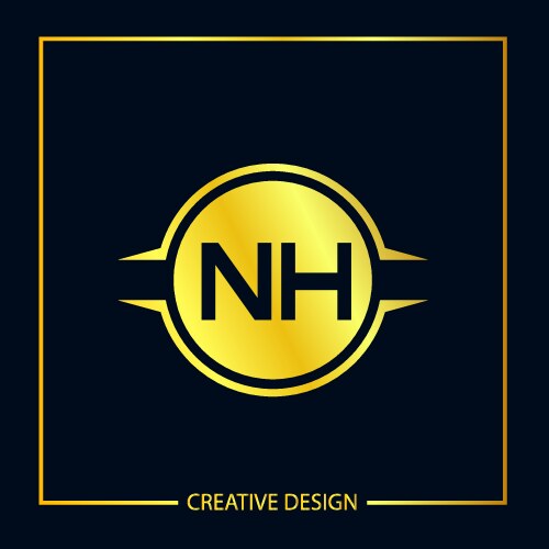 Initial letter nh logo template design Vector Image