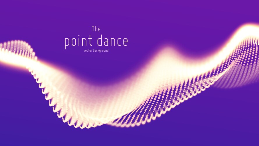 Abstract violet particle wave points array vector image