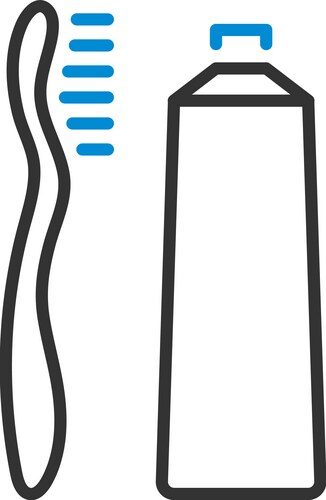 Toothbrush and toothpaste icon Royalty Free Vector Image