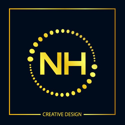 Initial letter nh logo template design Vector Image