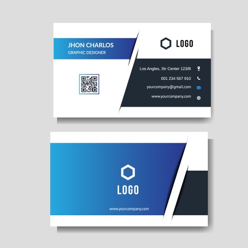 Modern Blue Business Card Vector Image