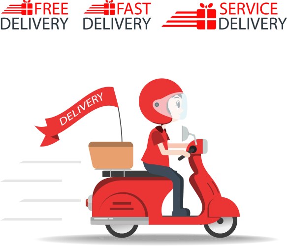 Delivery ride motorcycle service order worldwide Vector Image