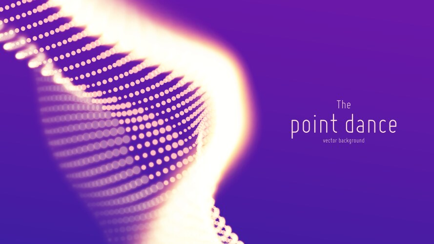 Abstract violet particle wave points array vektorbild