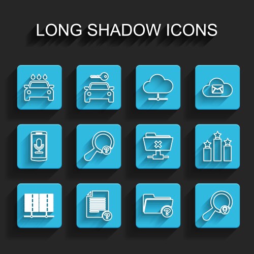 Set line server data web hosting unknown document vector image