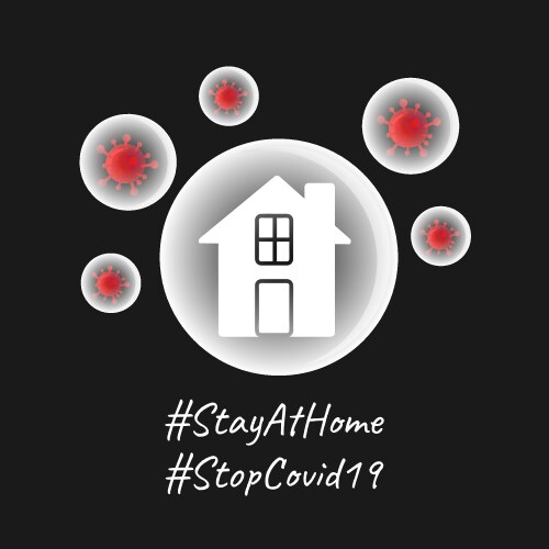 stay at home on bubble concept for protect vector