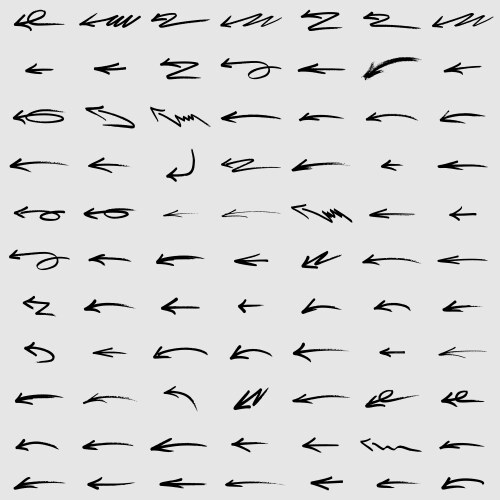 Hand Drawn Arrow Elements Set Vector Image