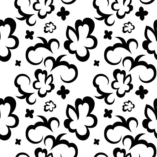 Heart shape seamless pattern black and white Vector Image