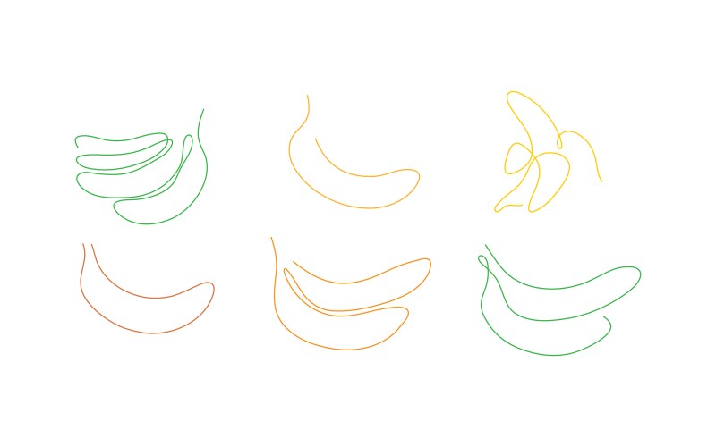 Single Line Banana Sticker Vector Image