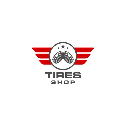 tires shop logo design template silhouette tire vector